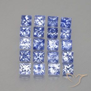 Pedras preciosas de safira azul natural de 3,14 ct, quadrado, VVS-VS