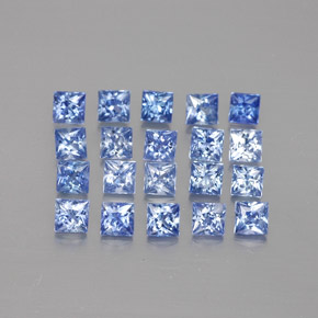 Pedras preciosas de safira azul natural de  ct, quadrado, VVS-VS