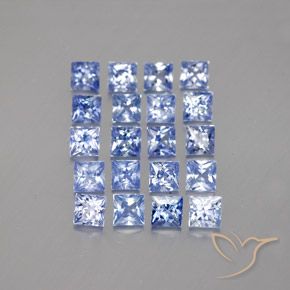 Pedras preciosas de Safira azul intenso natural de 3.92 ct, Quadrado, VVS-VS