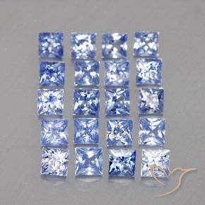 Pedras preciosas de Safira azul intenso natural de 3.92 ct, Quadrado, VVS-VS