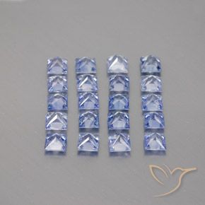 Pedras preciosas de Safira azul intenso natural de 3.92 ct, Quadrado, VVS-VS