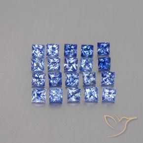 Pedras preciosas de safira azul natural de 2,80 ct, quadrado, VVS-VS