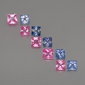 Pedras preciosas de safira multicolorido natural de  ct, quadrado, VVS-VS