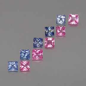 Pedras preciosas de safira multicolorido natural de  ct, quadrado, VVS-VS