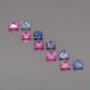 Pedras preciosas de safira multicolorido natural de  ct, quadrado, VVS-VS