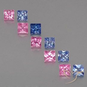 Pedras preciosas de Safira Multicolorido natural de 2.65 ct, Quadrado, VVS-VS