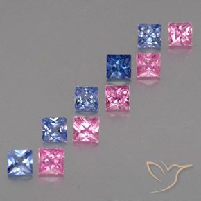 Pedras preciosas de Safira Multicolorido natural de 2.65 ct, Quadrado, VVS-VS