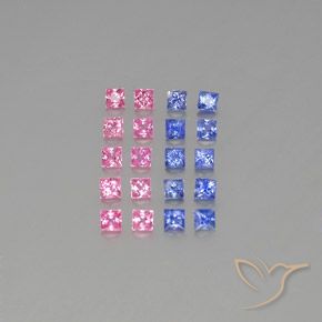 Pedras preciosas de Safira Multicolorido natural de 3.04 ct, Quadrado, VVS-VS