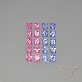 Pedras preciosas de Safira Multicolorido natural de 3.09 ct, Quadrado, VVS-VS