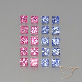 Pedras preciosas de Safira Multicolorido natural de 3.09 ct, Quadrado, VVS-VS