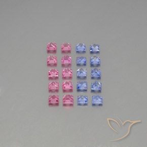 Pedras preciosas de Safira Multicolorido natural de 3.09 ct, Quadrado, VVS-VS