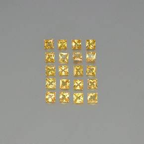 Pedras preciosas de safira amarelo natural de 2,10 ct, quadrado, VVS-VS