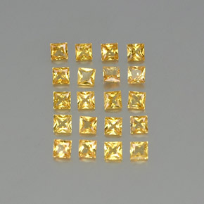 Pedras preciosas de safira amarelo natural de 2,10 ct, quadrado, VVS-VS