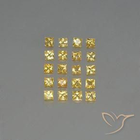 Pedras preciosas de safira amarelo natural de 1,99 ct, quadrado, VVS-VS