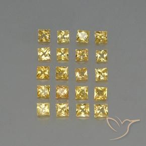 Pedras preciosas de safira amarelo natural de 1,99 ct, quadrado, VVS-VS