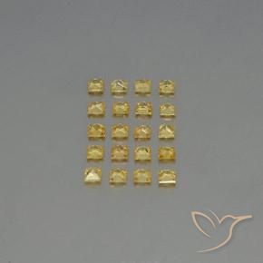Pedras preciosas de safira amarelo natural de 1,99 ct, quadrado, VVS-VS