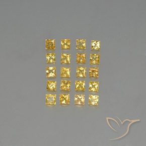 Pedras preciosas de safira amarelo natural de 2,18 ct, quadrado, VVS-VS