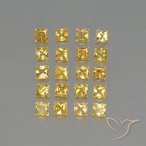 Pedras preciosas de safira amarelo natural de 2,18 ct, quadrado, VVS-VS