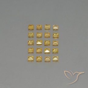 Pedras preciosas de safira amarelo natural de 2,18 ct, quadrado, VVS-VS