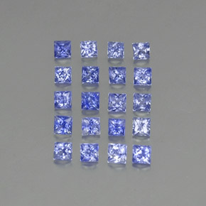 Pedras preciosas de safira azul natural de 1,92 ct, quadrado, VVS-VS