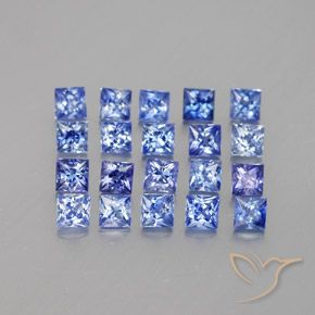 Pedras preciosas de safira azul natural de 1,99 ct, quadrado, VVS-VS