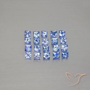 Pedras preciosas de safira azul natural de 2,53 ct, quadrado, VVS-VS