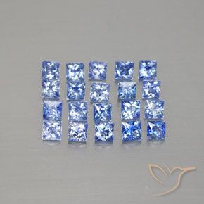 Pedras preciosas de safira azul natural de 2,53 ct, quadrado, VVS-VS