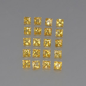 Pedras preciosas de safira amarelo natural de  ct, quadrado, VVS-VS
