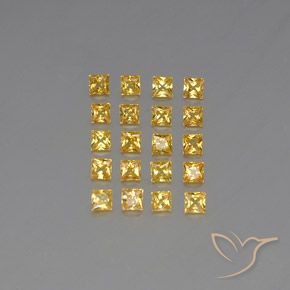 Pedras preciosas de safira amarelo natural de 2,05 ct, quadrado, VVS-VS