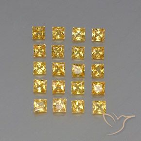 Pedras preciosas de safira amarelo natural de 2,05 ct, quadrado, VVS-VS