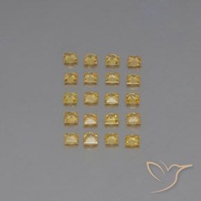 Pedras preciosas de safira amarelo natural de 2,05 ct, quadrado, VVS-VS