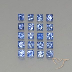 Pedras preciosas de safira azul natural de 1,86 ct, quadrado, VVS-VS
