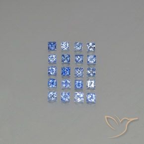 Pedras preciosas de safira azul natural de 1,66 ct, quadrado, VVS-VS