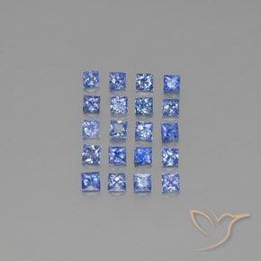 Pedras preciosas de safira azul natural de 2,54 ct, quadrado, VVS-VS