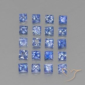 Pedras preciosas de safira azul natural de 2,54 ct, quadrado, VVS-VS