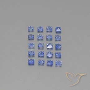 Pedras preciosas de safira azul natural de 2,54 ct, quadrado, VVS-VS