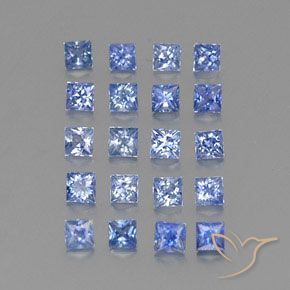 Pedras preciosas de safira azul natural de 1,74 ct, quadrado, VVS-VS