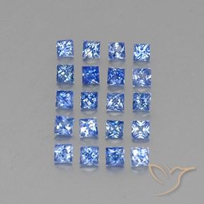 Pedras preciosas de safira azul natural de 1,89 ct, quadrado, VVS-VS