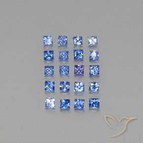 Pedras preciosas de safira azul natural de 1,77 ct, quadrado, VVS-VS