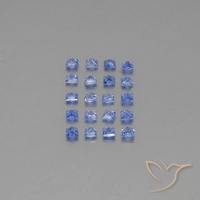 Pedras preciosas de safira azul natural de 1,55 ct, quadrado, VVS-VS