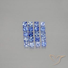 Pedras preciosas de safira azul natural de 1,58 ct, quadrado, VVS-VS