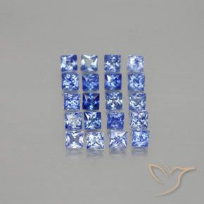 Pedras preciosas de safira azul natural de 1,58 ct, quadrado, VVS-VS