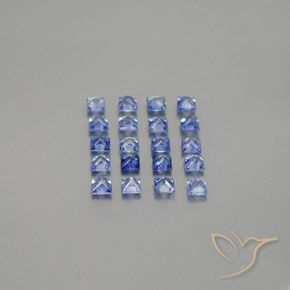 Pedras preciosas de safira azul natural de 1,58 ct, quadrado, VVS-VS