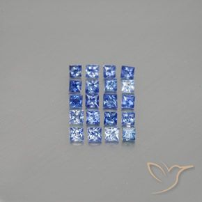 Pedras preciosas de safira azul natural de 1,52 ct, quadrado, VVS-VS