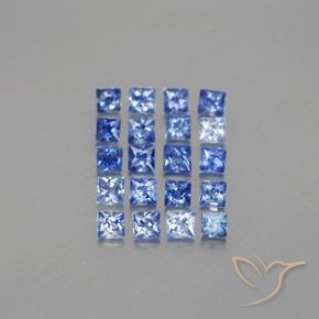 Pedras preciosas de safira azul natural de 1,52 ct, quadrado, VVS-VS