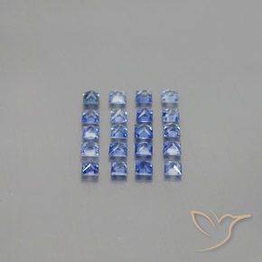 Pedras preciosas de safira azul natural de 1,52 ct, quadrado, VVS-VS
