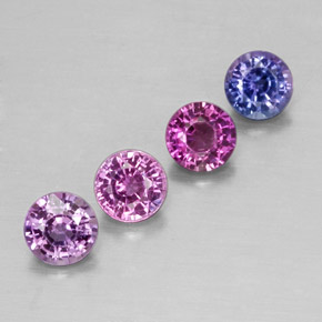 Pedras preciosas de safira multicolorido natural de  ct, corte redondo, VS