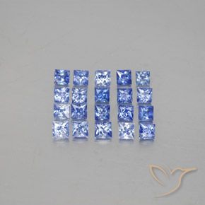 Pedras preciosas de safira azul natural de 2,43 ct, quadrado, VVS-VS