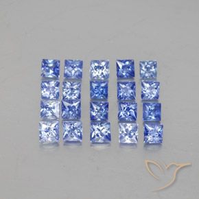 Pedras preciosas de safira azul natural de 2,43 ct, quadrado, VVS-VS