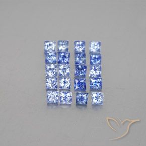 Pedras preciosas de safira azul natural de 2,11 ct, quadrado, opaco